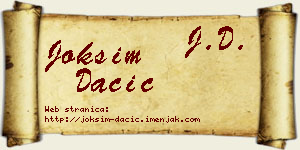 Joksim Dačić vizit kartica